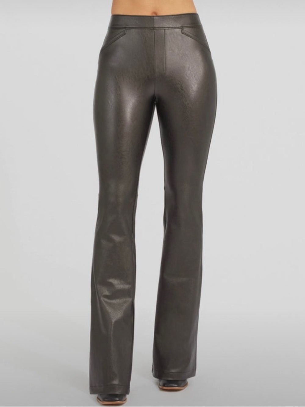 Spanx Faux Leather Black Flare Pant